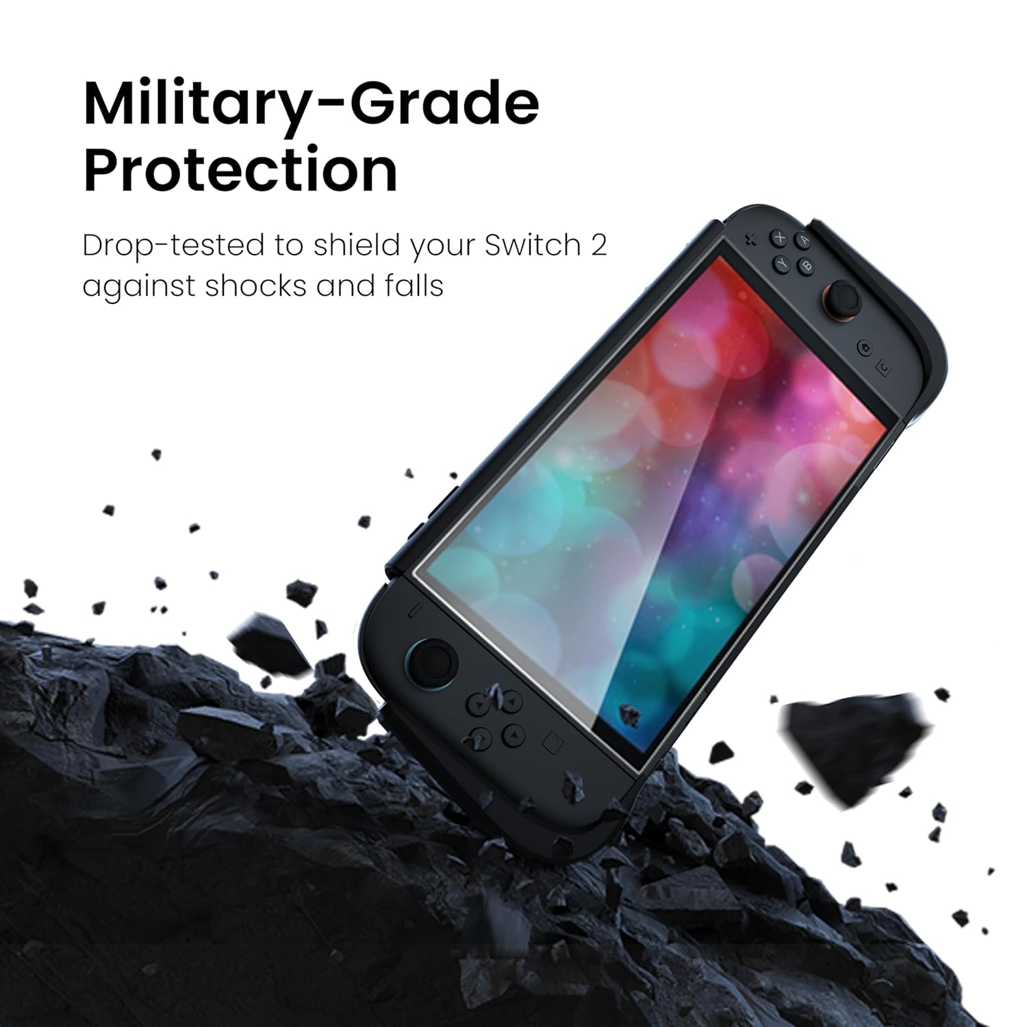 Thumbnail 3 de KIWIHOME P2 Shield dockbare Hülle & Displayschutz für Switch 2 (2025) – TPU-Griff-Schutz, 9H-Glas, Schwarz