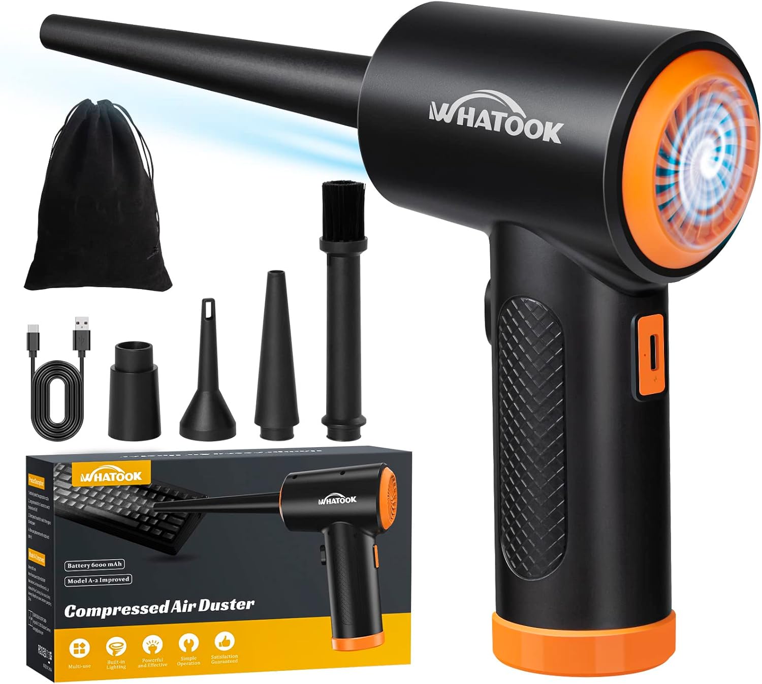 Thumbnail 4 de WHATOOK W02 Compressed Air Duster – cordless electric air blower with adjustable speeds and rechargeable battery