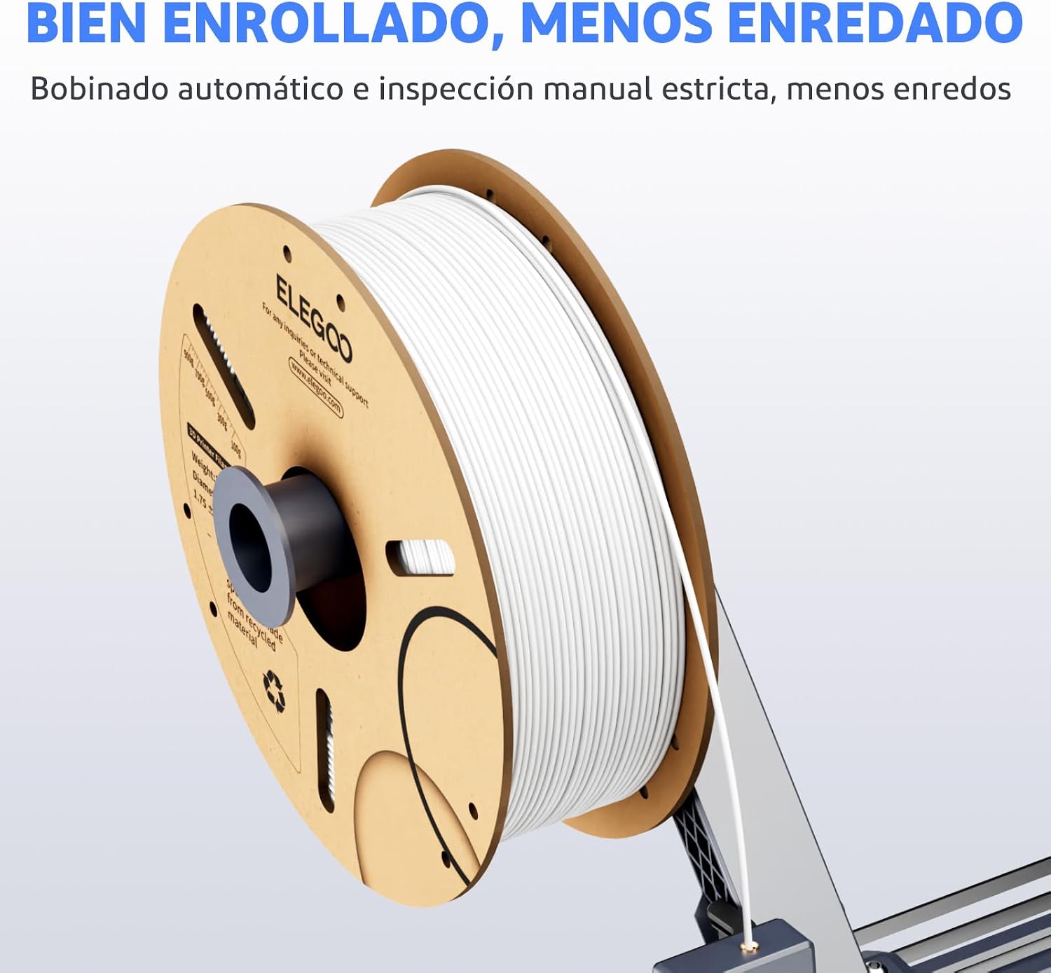 Thumbnail 3 de ELEGOO Filamento PLA+ 1.75mm 2KG Blanco para Impresoras 3D 🖨