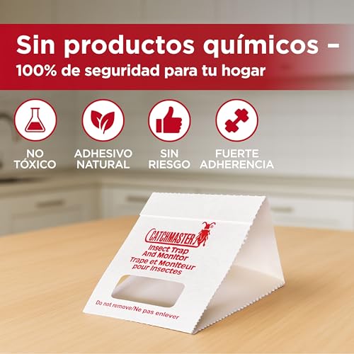 Detalle de Catchmaster 100i – Trampas adhesivas para cucarachas (30 unidades) sin toxinas ni biocidas