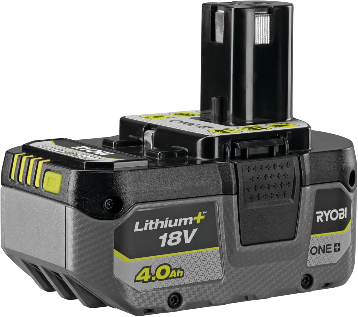 Ryobi RB1840X Batteria al Litio 18 V One+ 4,0 Ah – Compatta con Indicatore di Carica e Protezione dagli Impatti