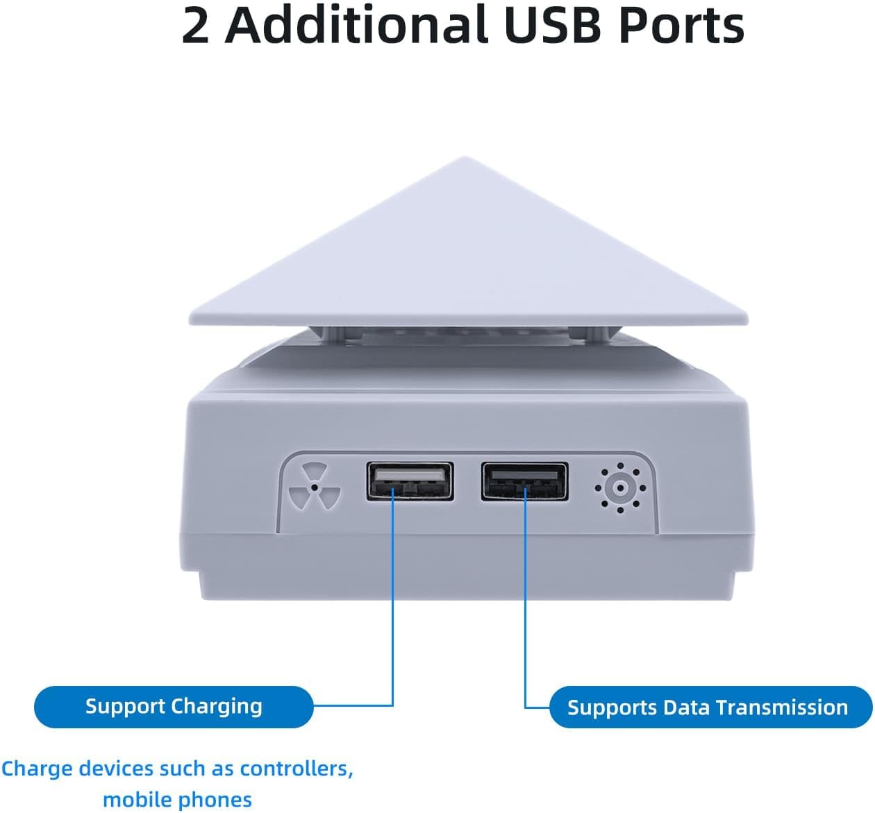 Thumbnail 6 de McBazel Station de refroidissement pour PS5 (Disque & Digital), 3 vitesses RGB et ports USB 2.0