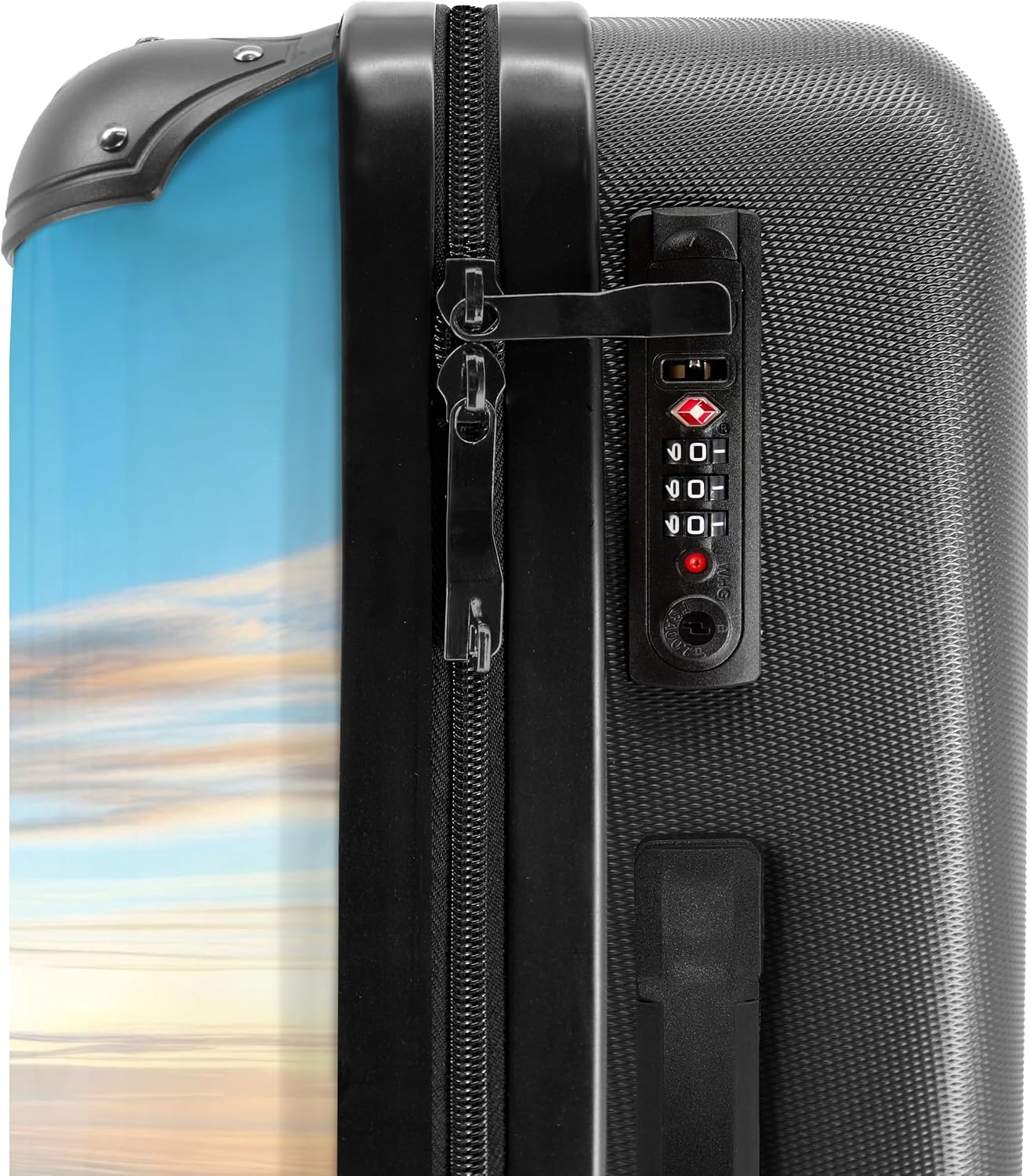 Detalle de NoBoringSuitcases.com Valigia Bambini Leone dorato-marrone con serratura TSA, 67 cm e 72 L