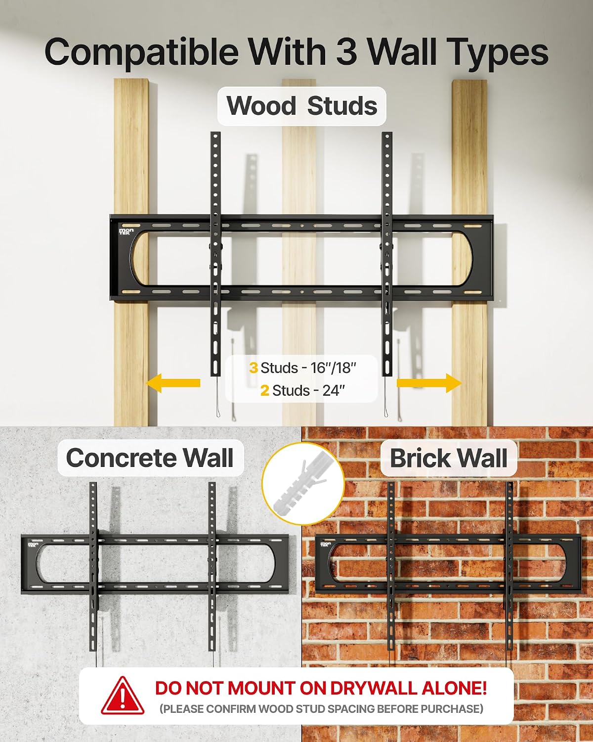 Detalle de monTEK Tilting TV Wall Mount, 300 lb