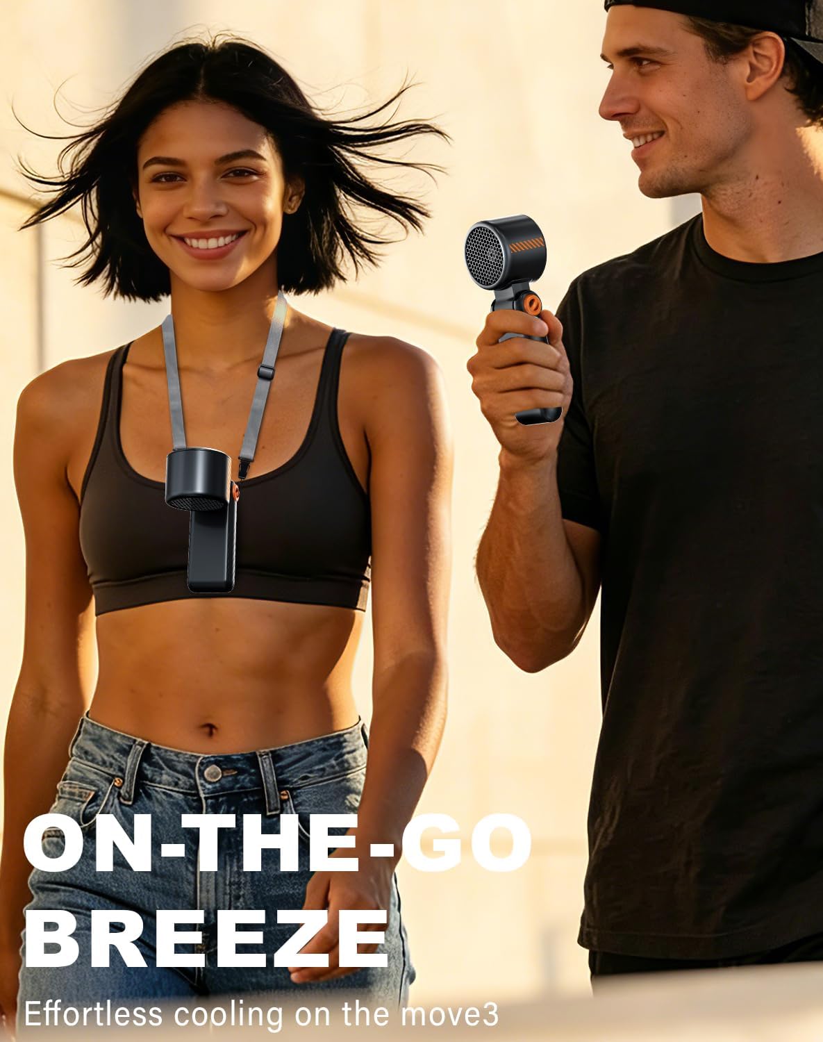 Thumbnail 3 de AUIIAH Portable Handheld Turbo Fan - 5 Speed, 3-in-1 Foldable USB-C Rechargeable Personal Fan