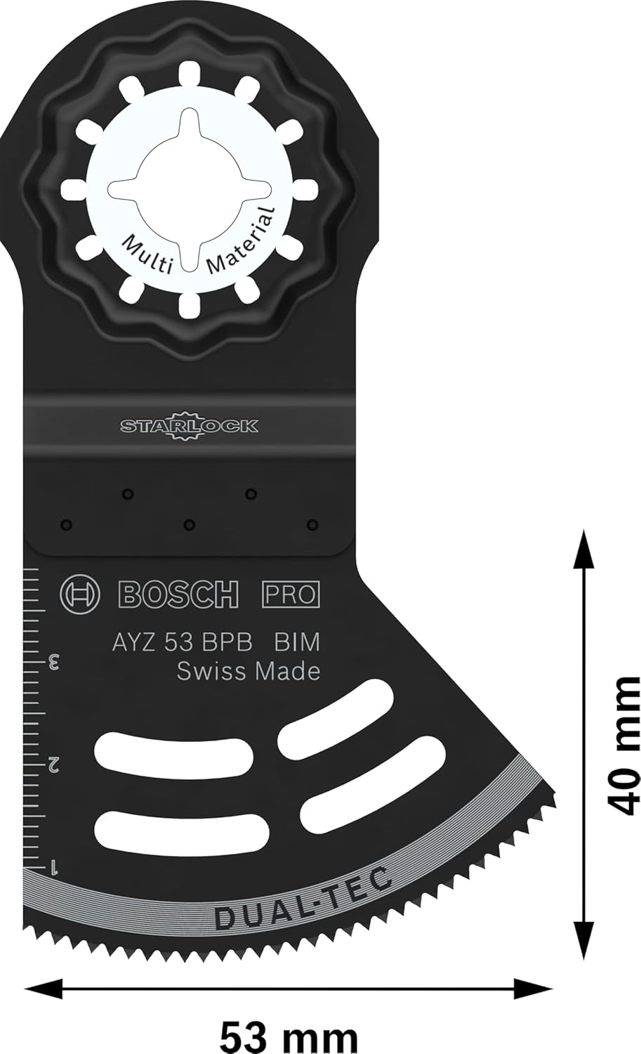 Detalle de Bosch Lame pour outil multifonctions PRO Multi Material AYZ 53 BPB (Starlock) – largeur 53 mm