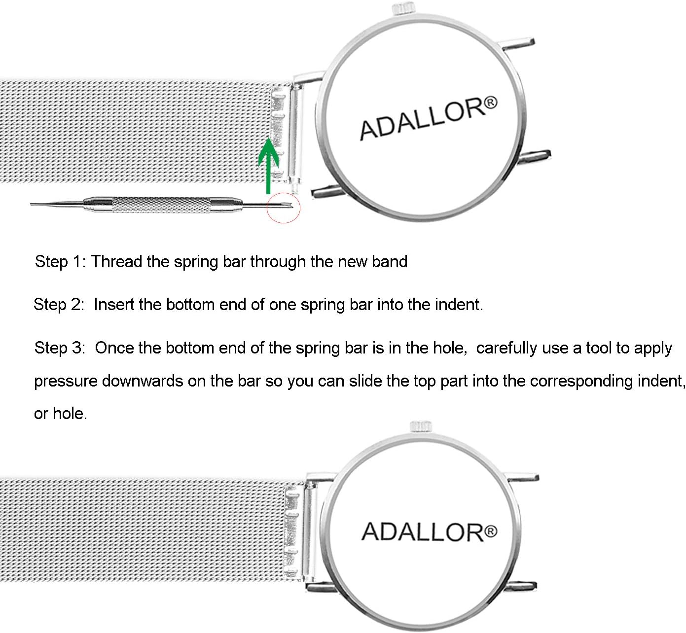 Thumbnail 4 de ADALLOR Uhrenarmband Metall Mesh 20 mm