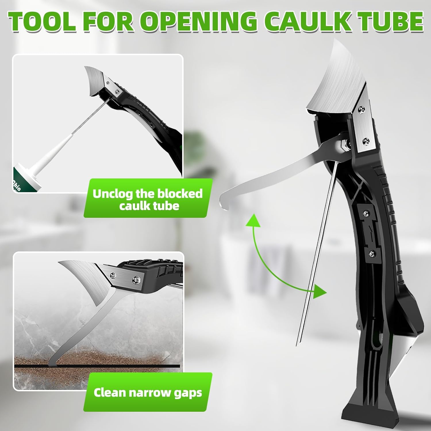 Thumbnail 3 de 5 in 1 Silicone Caulking Tool Kit – caulk sealant remover & smoothing tool with 6 silicone pads (White)