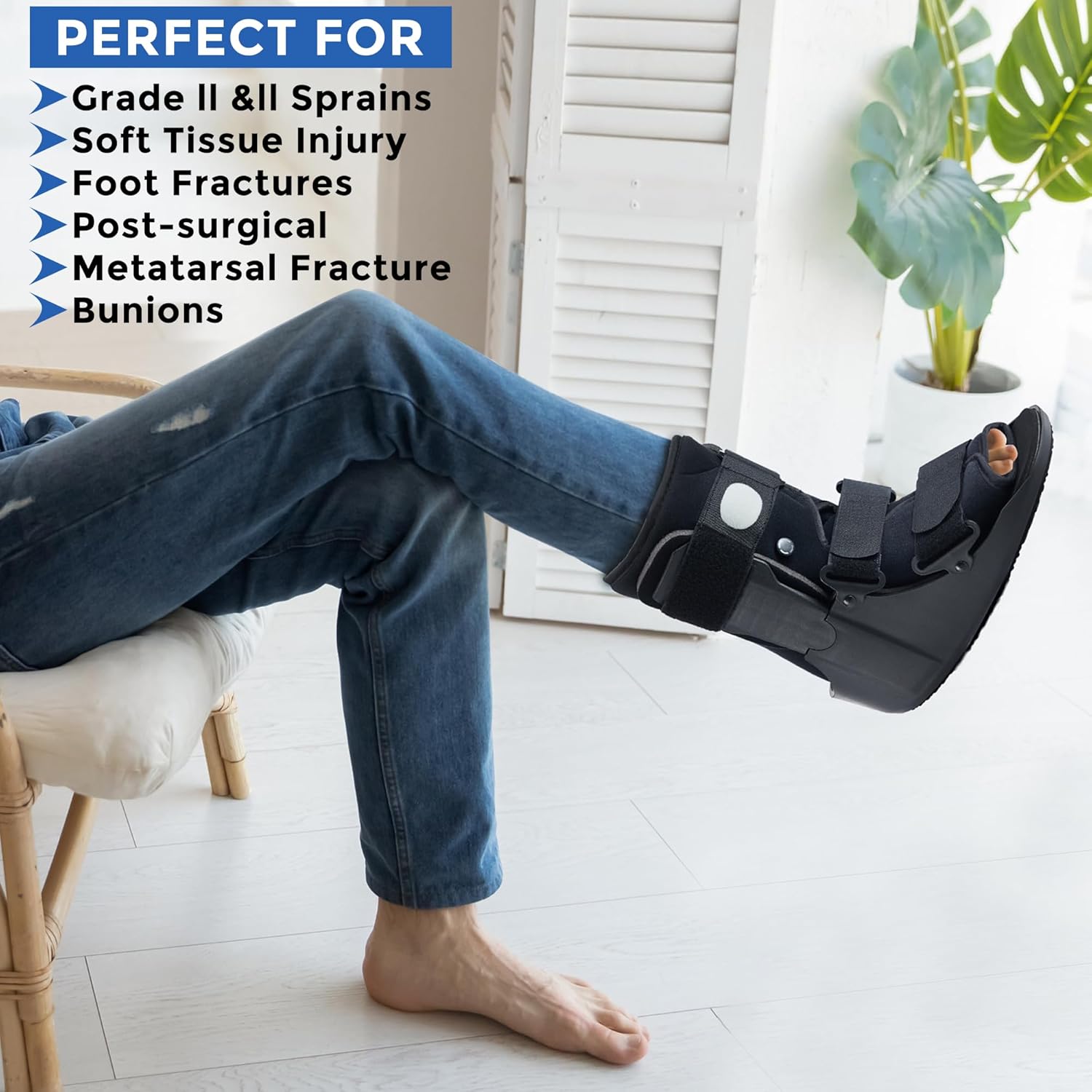 Detalle 2 de LAFUYSO Air Walking Boot – Short Cam Walker Medical Foot Brace for Fractures, Sprains & Joint Injuries