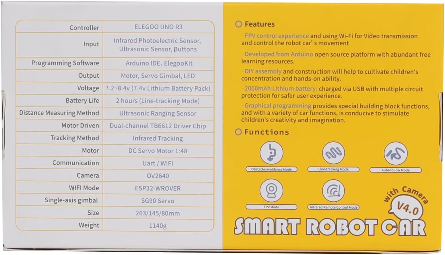 Detalle de ELEGOO Smart Robot Car Kit compatible with Arduino IDE (UNO R3) — a practical starter for DIY robotics