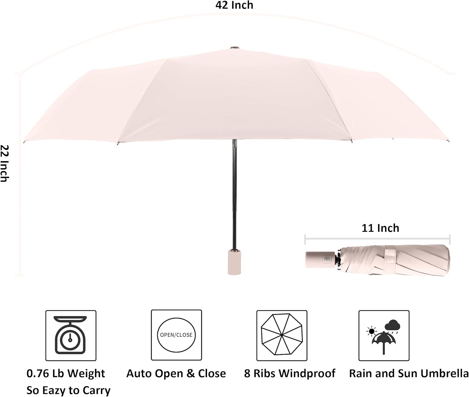 Thumbnail 4 de BAODINI UV protection travel umbrella 42 inch