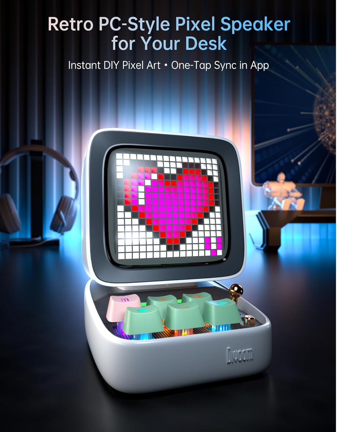 Thumbnail 2 de Divoom Ditoo Pixel Art Speaker with LED Screen 🕹