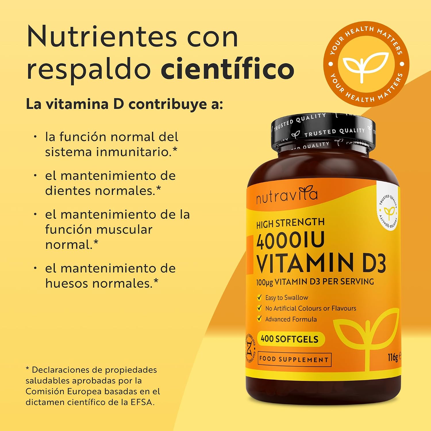 Detalle 2 de Nutravita Vitamina D3 4000 UI 400 cápsulas