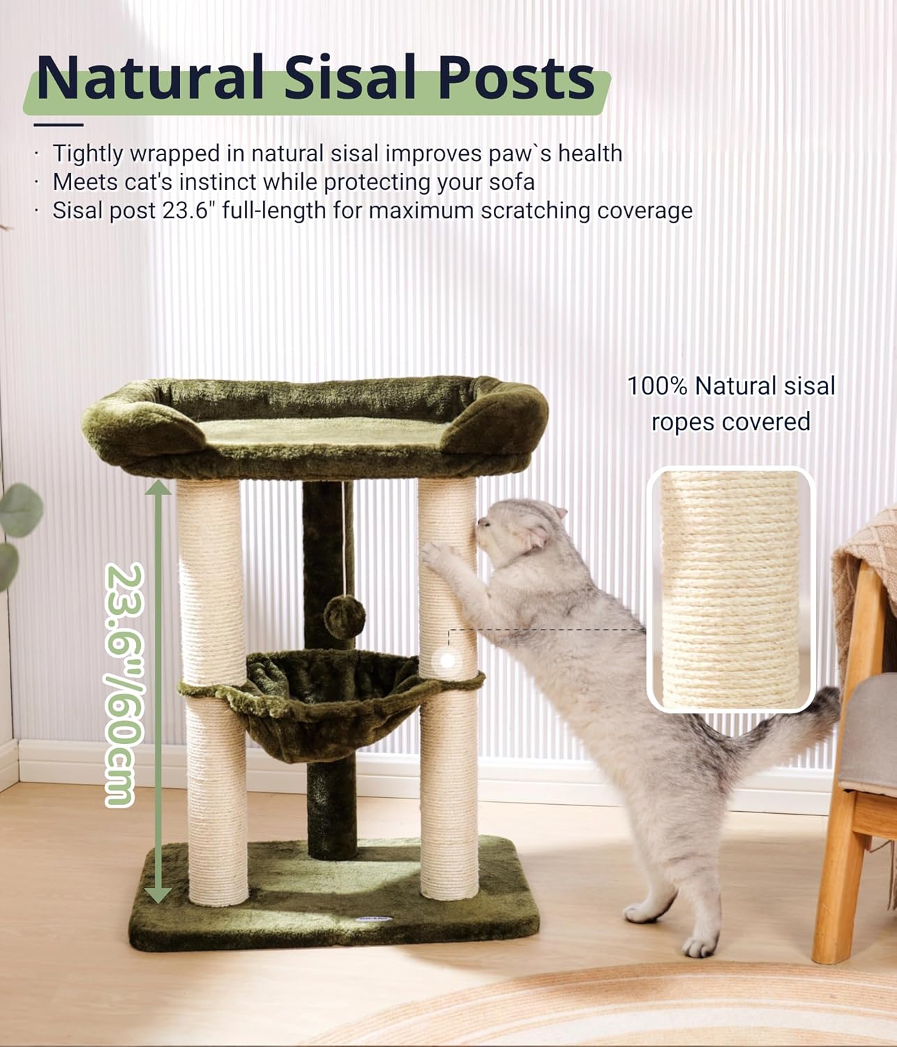 Thumbnail 6 de Happi N Pets 71CM Cat Tree Tower for Big Cats 🐱