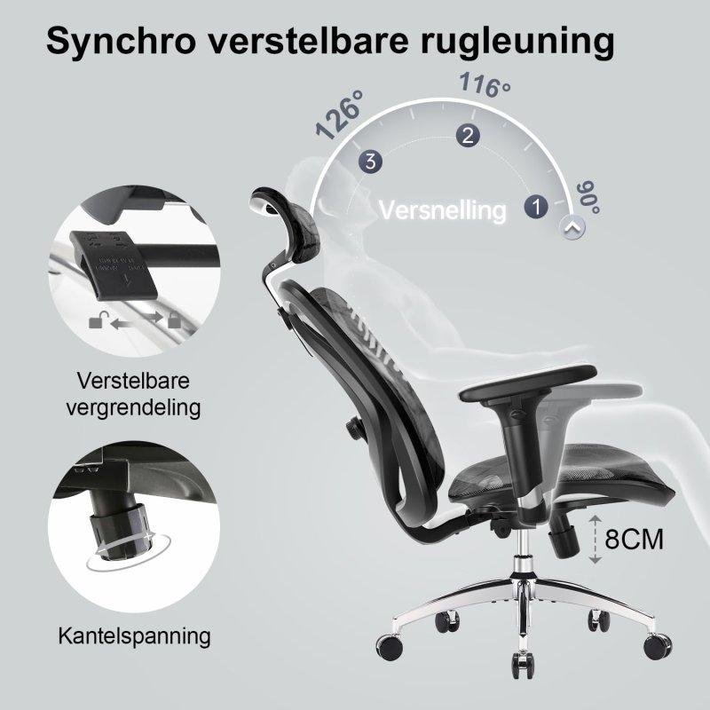 Thumbnail 2 de Silla Ergonómica Sihoo M57: soporte lumbar ajustable y reposabrazos 3D para teletrabajo y gaming