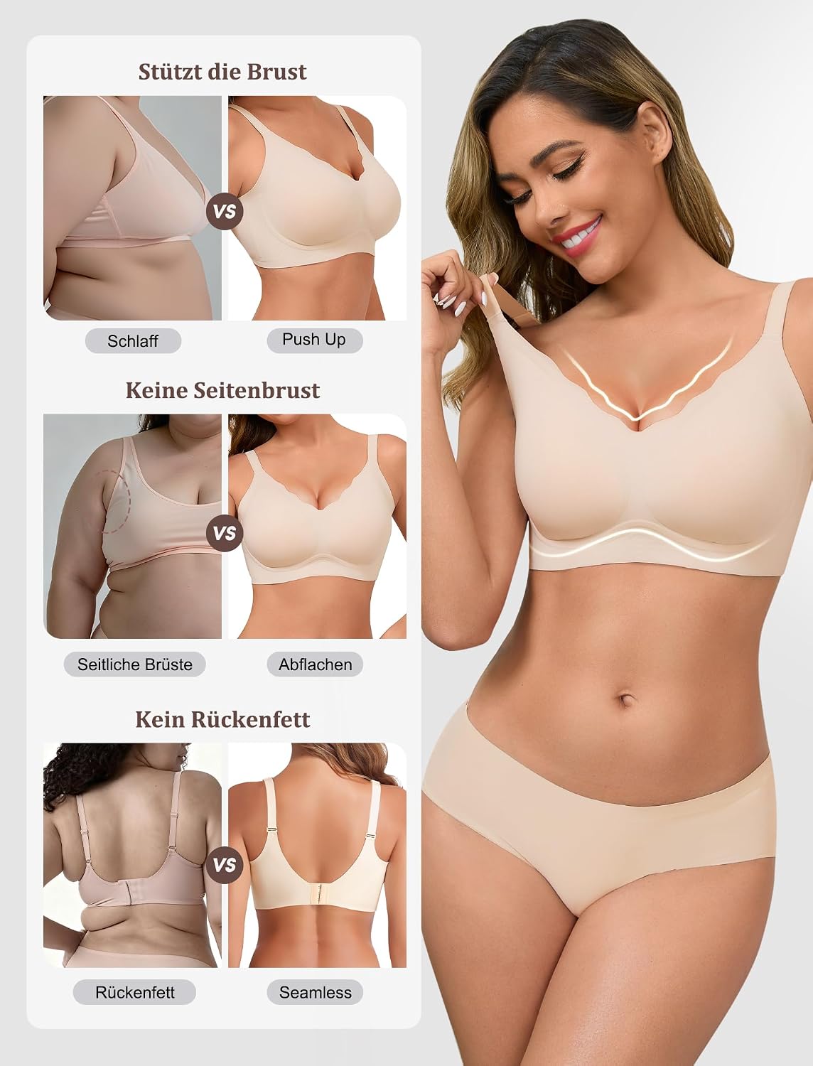 Thumbnail 4 de Vtelor Bügelloser BH Damen (Soft Support) mit Push-up-Effekt & nahtlosem 3D-Cup