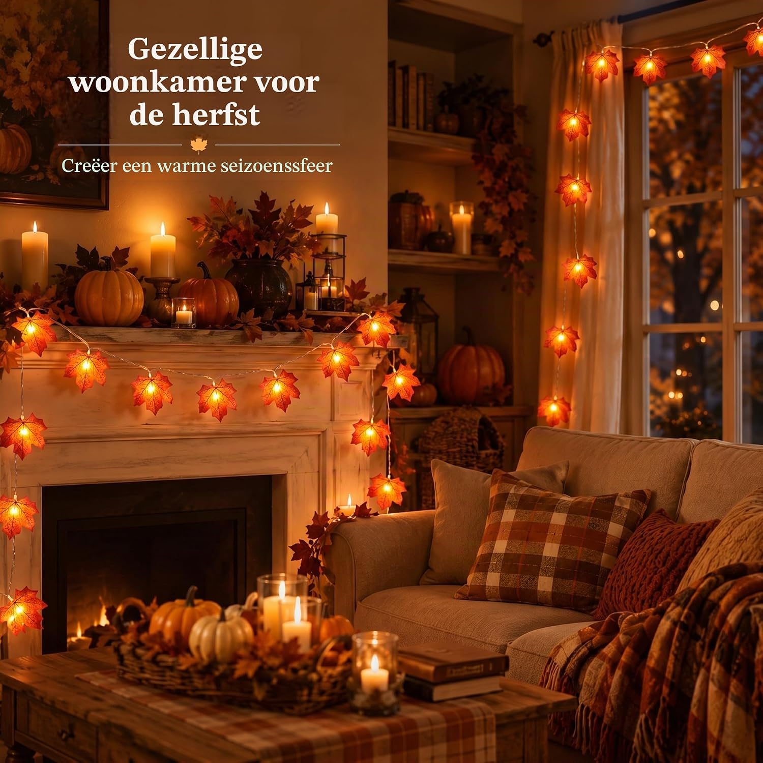 Thumbnail 5 de AGOTD WG-SLP-20L esdoornbladlichtslinger, 3 m, 20 warmwitte leds met timer