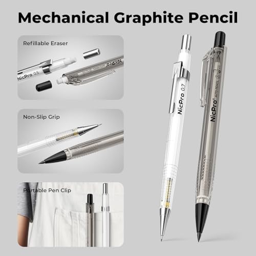 Thumbnail 2 de Nicpro portamine 6 pezzi con custodia e ricariche ✏️