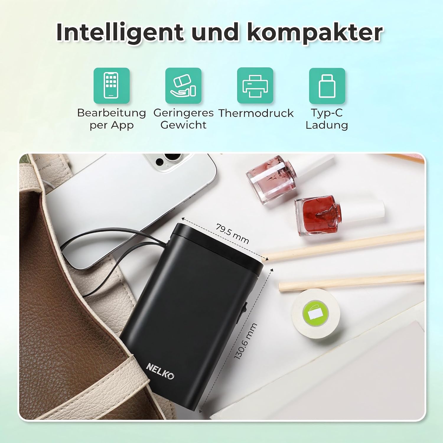 Detalle 2 de Nelko P21 Etikettendrucker Bluetooth 203 DPI