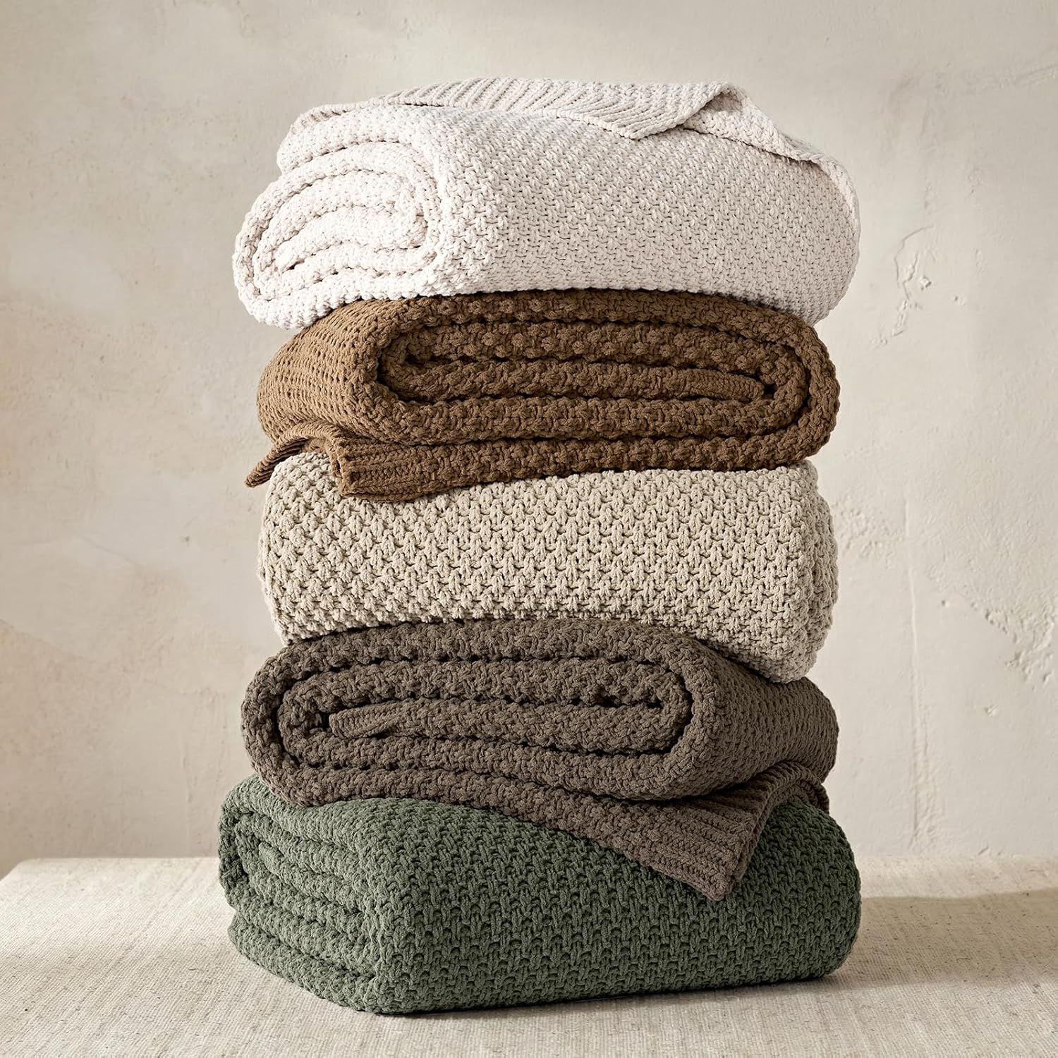 Thumbnail 5 de EVERGRACEHOME Chunky Chenille Knit Throw Blanket – Oversized Moss Stitch Cozy for Sofa or Bed