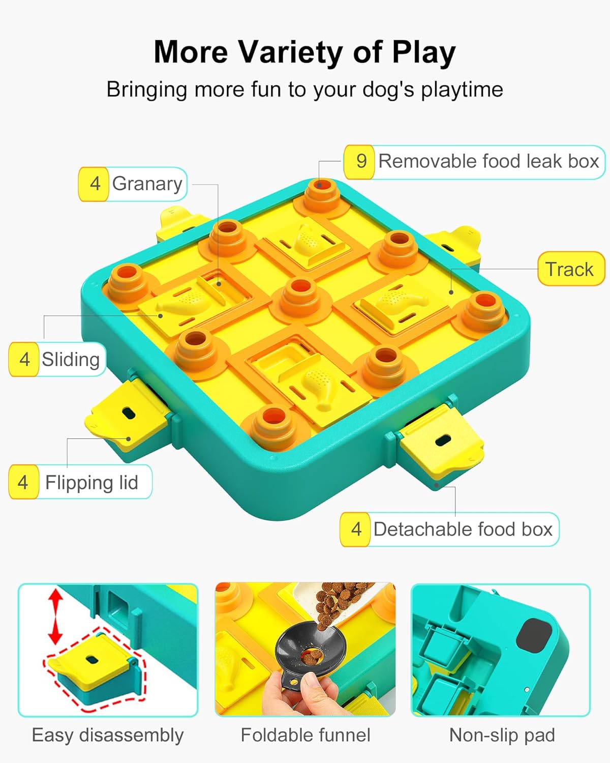Detalle de LACCEN Hundespielzeug Intelligenz „Level 3 in 1“ als interaktives Futter-Puzzle