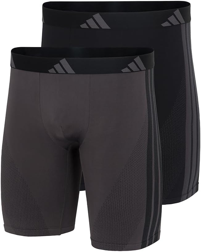 Detalle de adidas Herren Long Leg Boxer (2er Pack) – Active Micro Stretch Seamless, lange Boxershorts