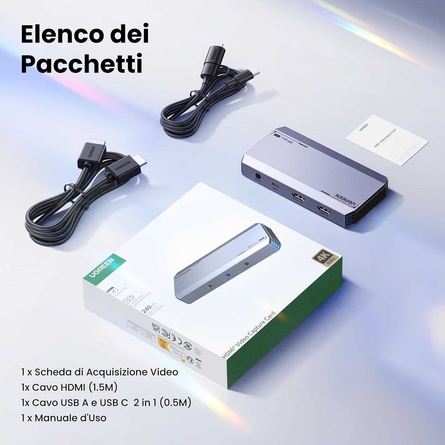 Thumbnail 6 de UGREEN Scheda di acquisizione video HDMI USB 3.0 4K60Hz / 2K144Hz con HDR, VRR e audio per microfono e cuffie