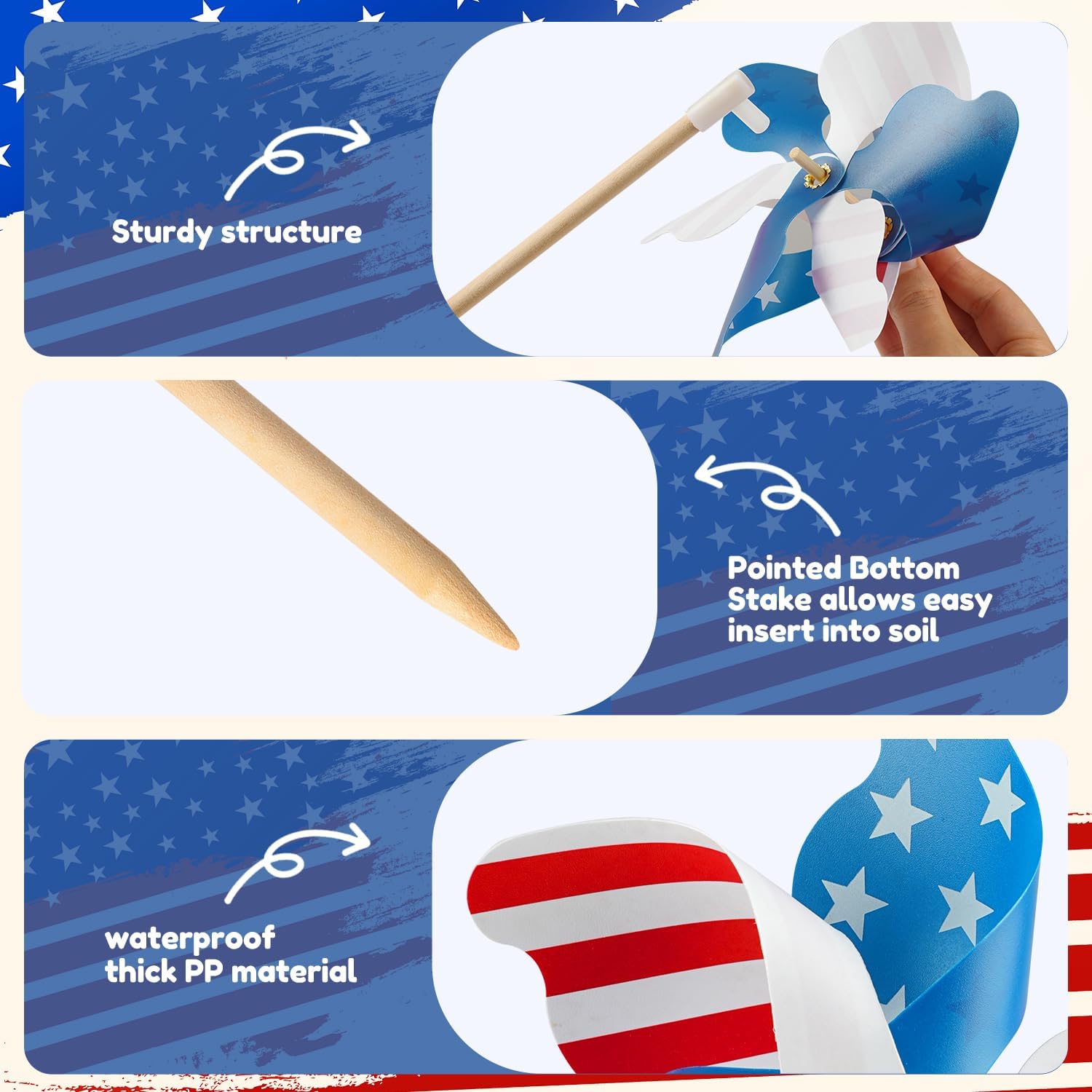 Detalle de IiILittle Patriotic Pinwheels, 12-Pack