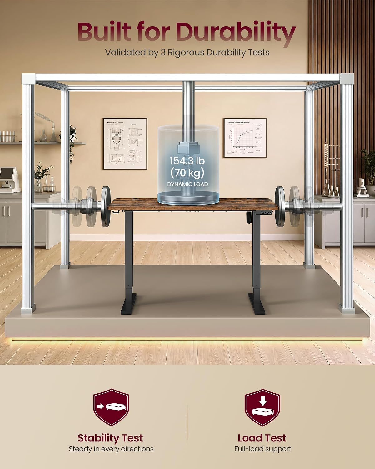 Detalle de VASAGLE Electric Standing Desk, 48 x 24 Inches