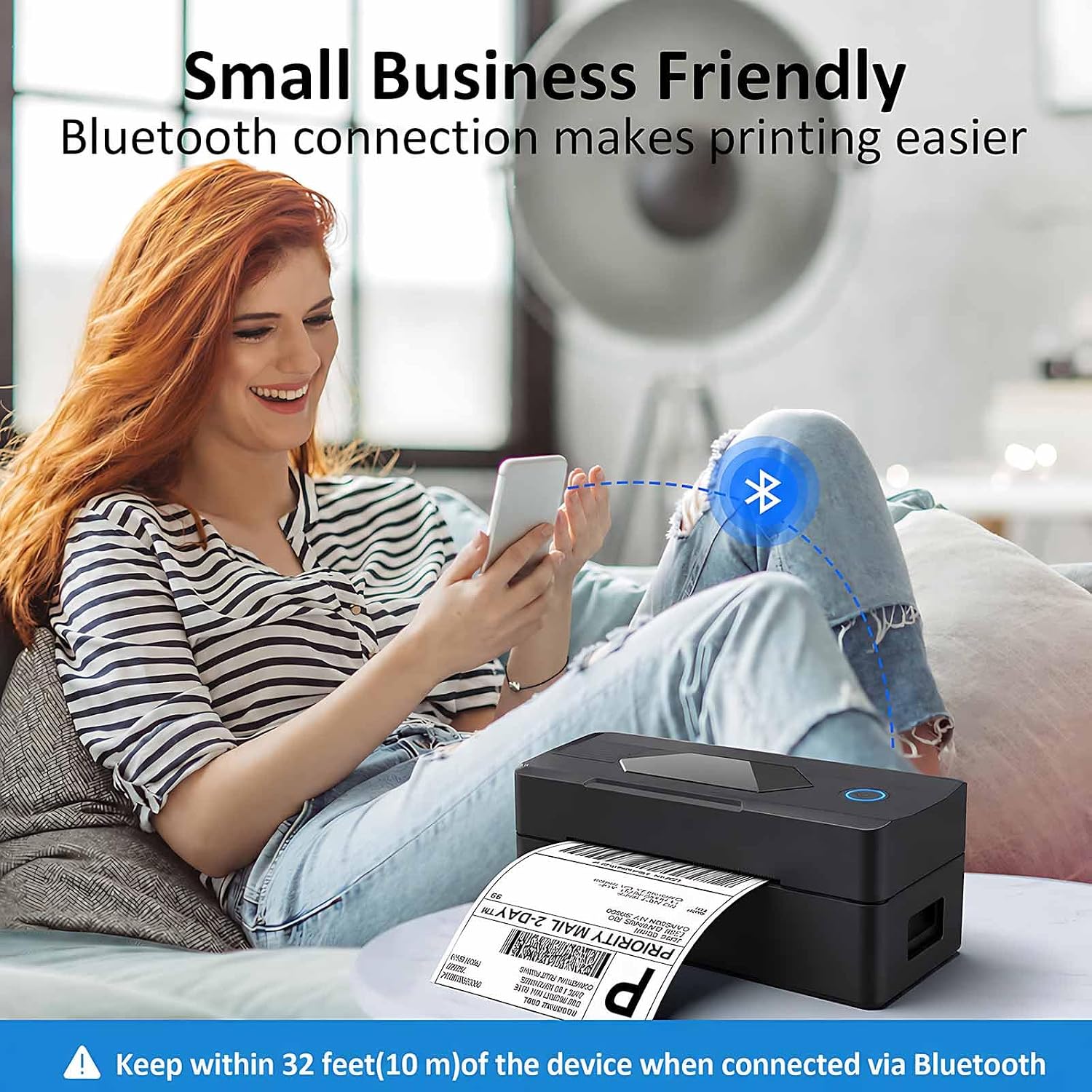 Detalle 2 de Mvgges POS-9270 4x6 Thermal Shipping Label Printer, Bluetooth and USB