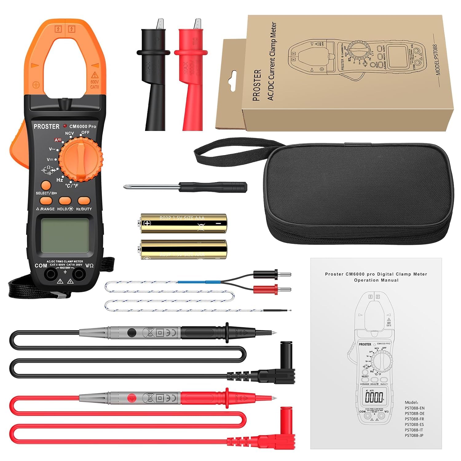 Thumbnail 6 de Proster PDM-6000NCV Clamp Meter, 800A AC/DC, TRMS and NCV