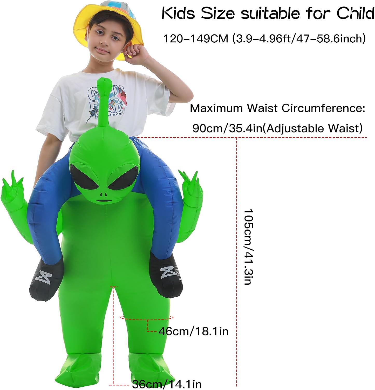 Detalle 2 de Double Couple Inflatable Alien Ride-On Costume with Fan