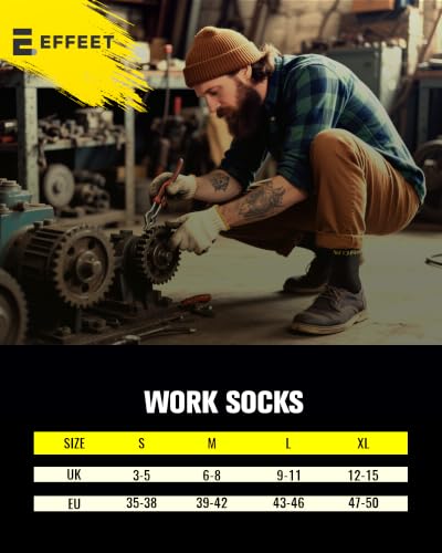 Thumbnail 8 de Effeet Men's Work Socks Heavy Duty Cushioned Crew Durable 10 Pairs