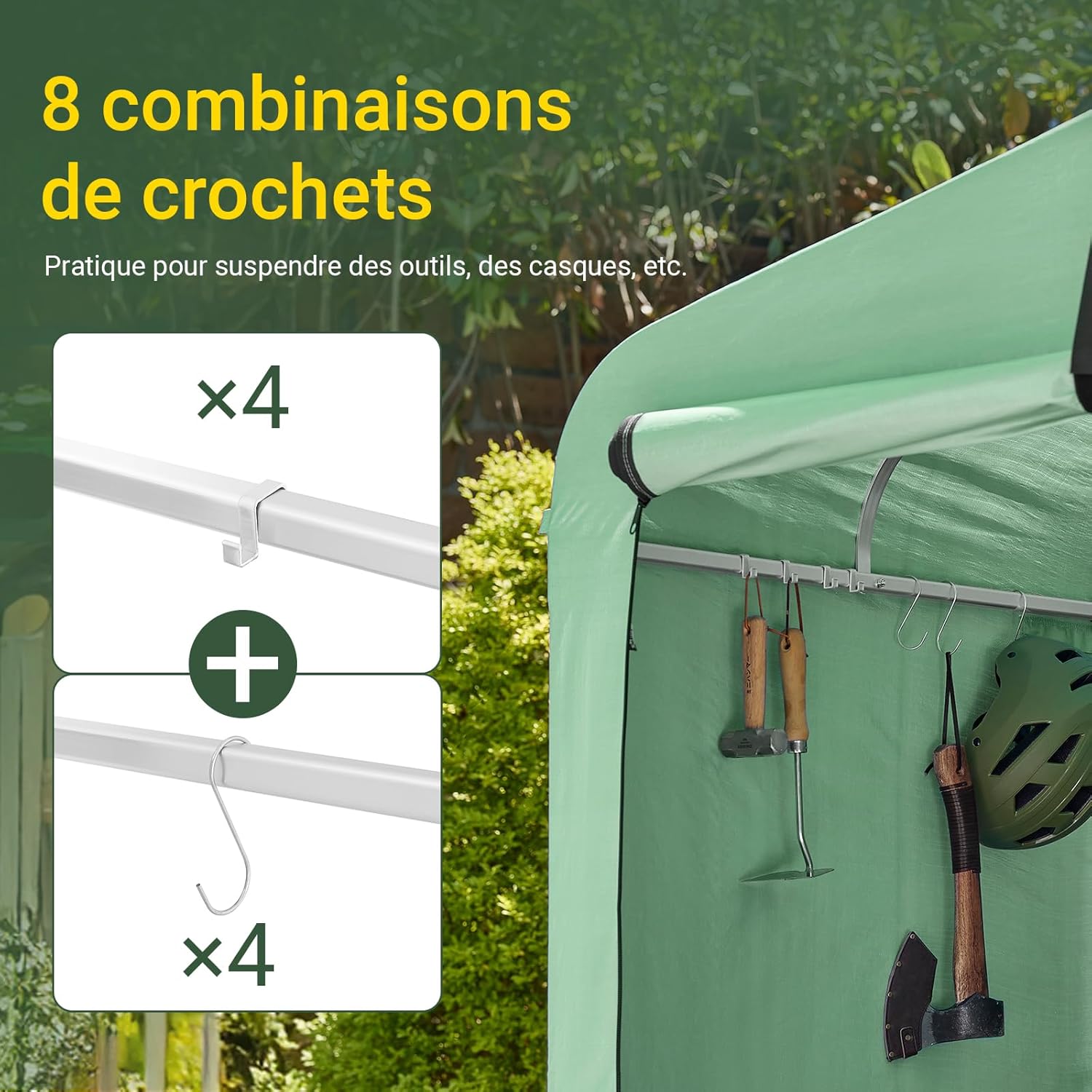 Detalle 2 de SoBuy KLS11-L-GR abri jardin 159x219x165 cm