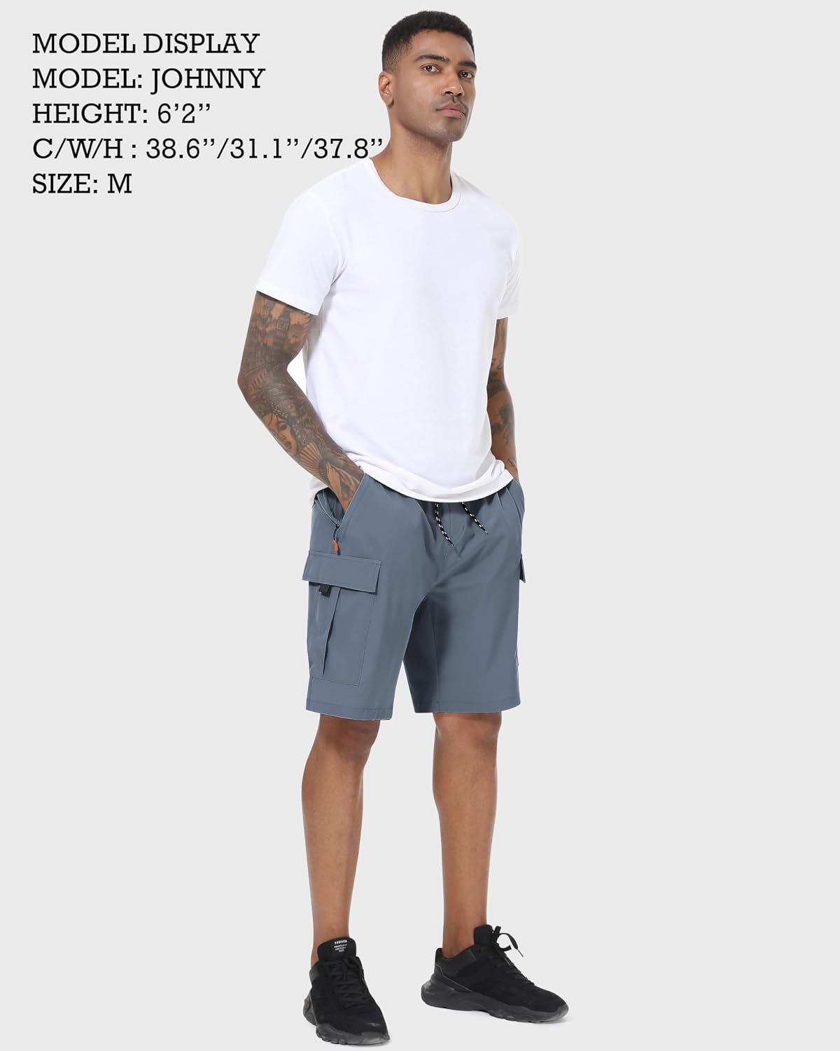 Detalle de INNERBUT Men's Cargo Hiking Shorts, Quick-Dry Stretch, 5 Pockets, Unlined