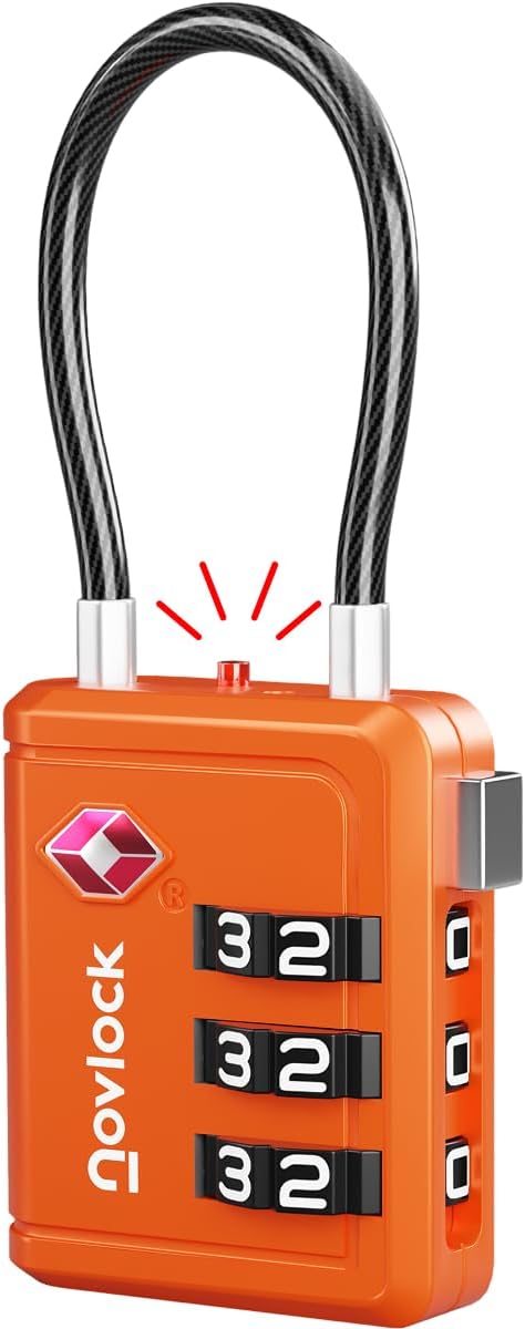 NOVLOCK TSA Approved Luggage Lock – Orange 1-Pack