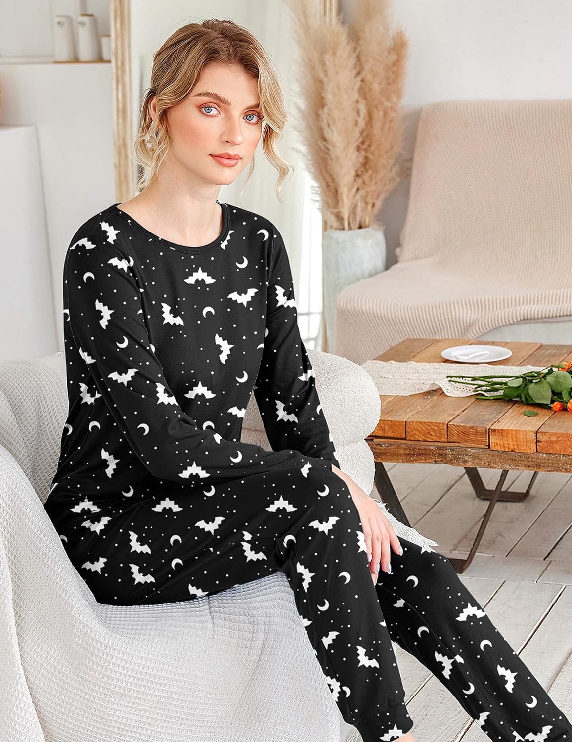 Detalle 2 de Ekouaer Women's Jogger Pajama Set Polyester-Spandex