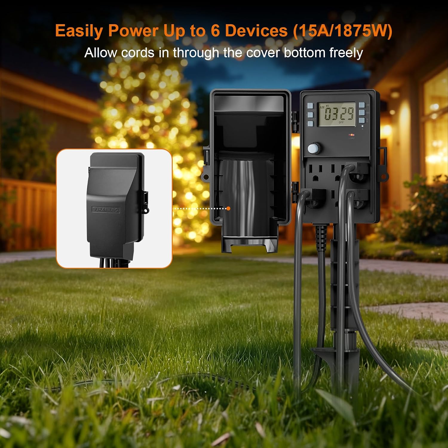 Thumbnail 3 de SURAIELEC Digital-TDA Outdoor Power Stake Timer, 6 Outlets, 7-Day Programming