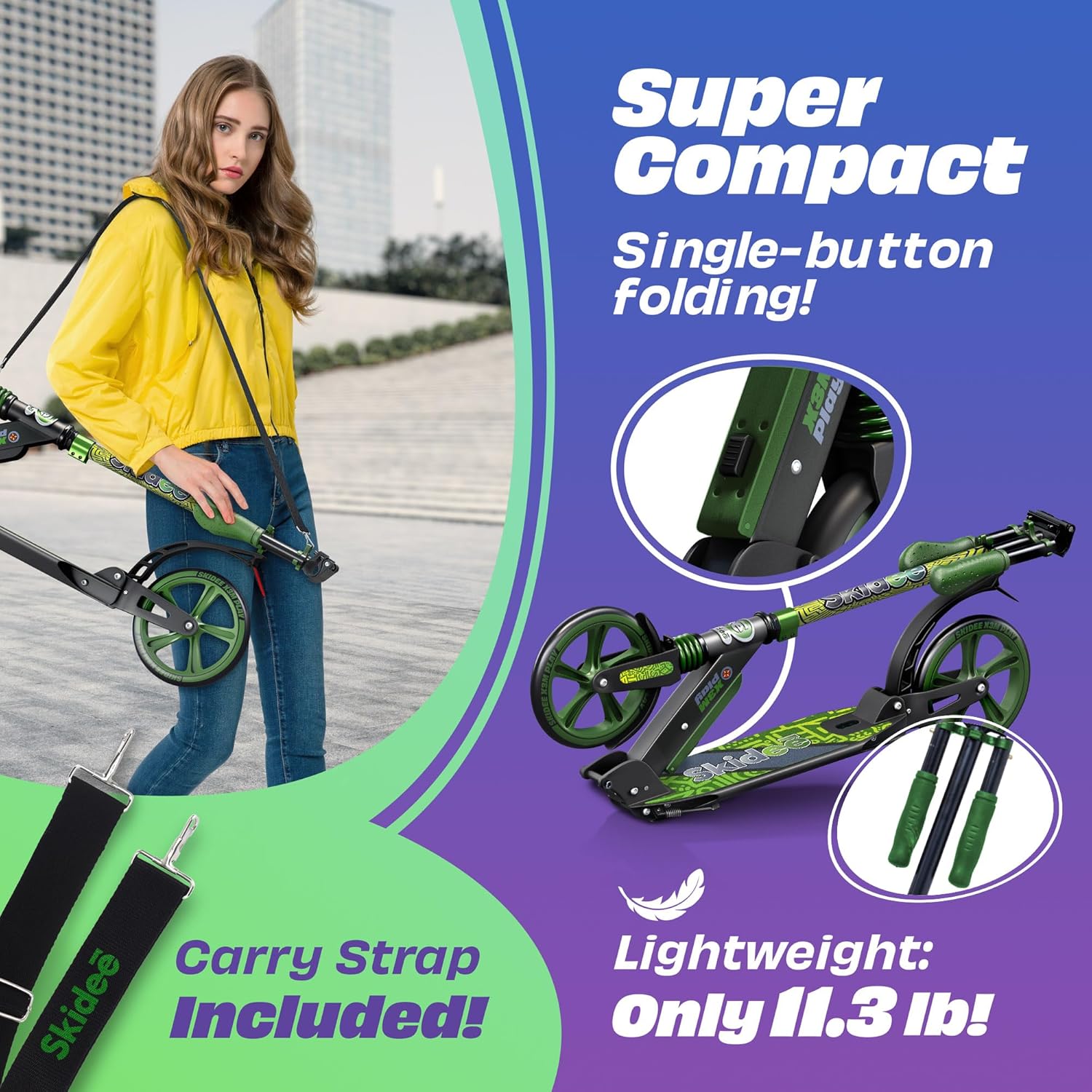 Thumbnail 3 de Skidee Adult & Teen Scooter 220 lb