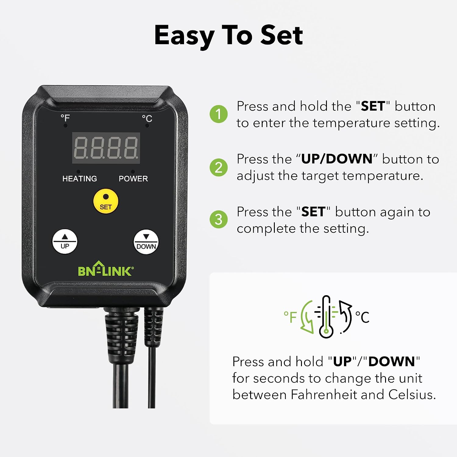 Thumbnail 6 de BN-LINK T7(H) Digital Thermostat Controller, 40–108°F, 1,000W