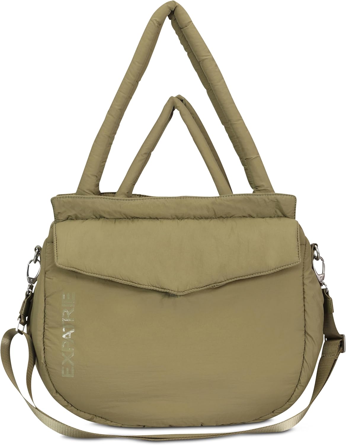 Detalle de Expatrié Shopper Tasche Damen „Poppy“ – Puffer Bag aus Nylon mit Reißverschluss und Crossbody-Gurt