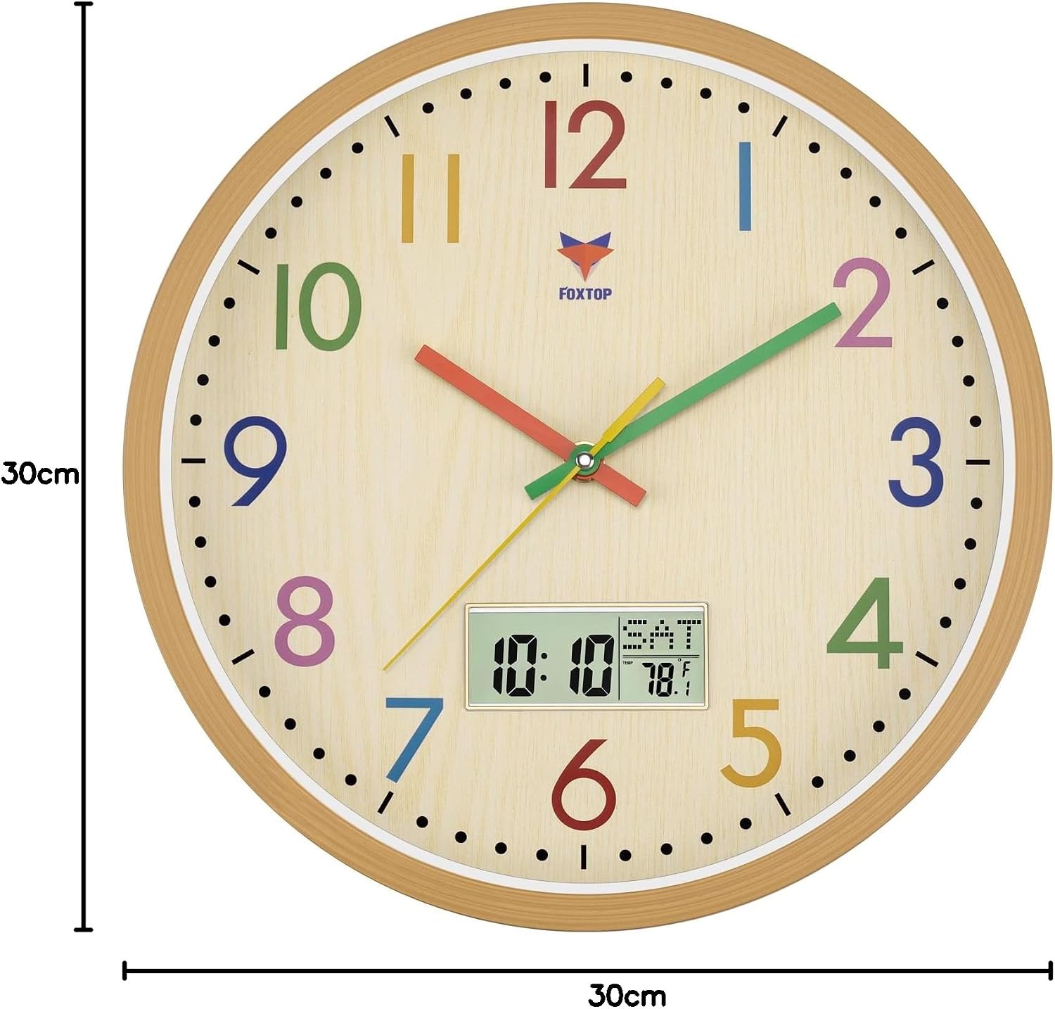 Thumbnail 6 de Foxtop horloge enfant apprentissage-2 kinderwandklok, stil, 30 cm, paars