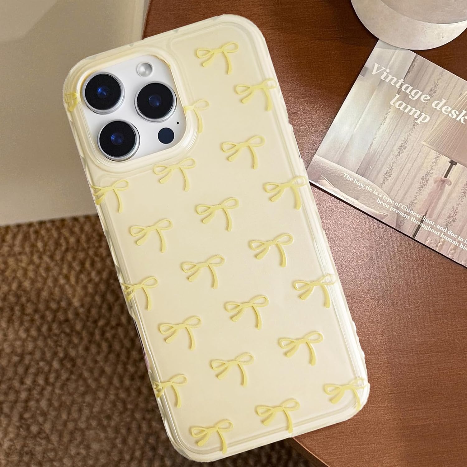 Thumbnail 2 de Bowknot aesthetic TPU bumper case for iPhone 16 Pro (6.3 inch) by xoniery – Yellow