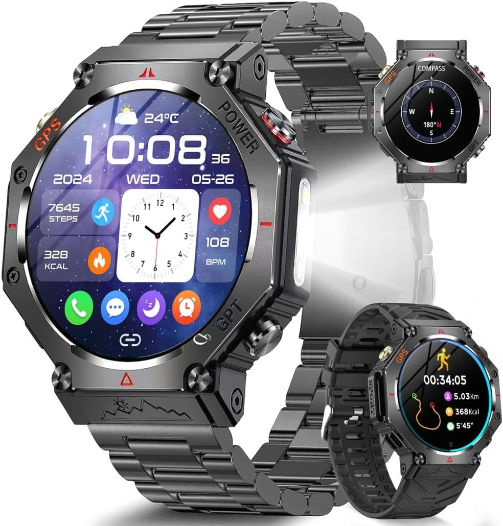 Detalle de Smart Watch for Men with GPS, AI-GPT and 3ATM Waterproof