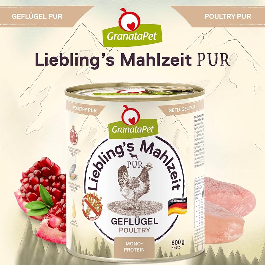 Thumbnail 3 de GranataPet Liebling's Mahlzeit Aves Pur, comida húmeda para perros 6×