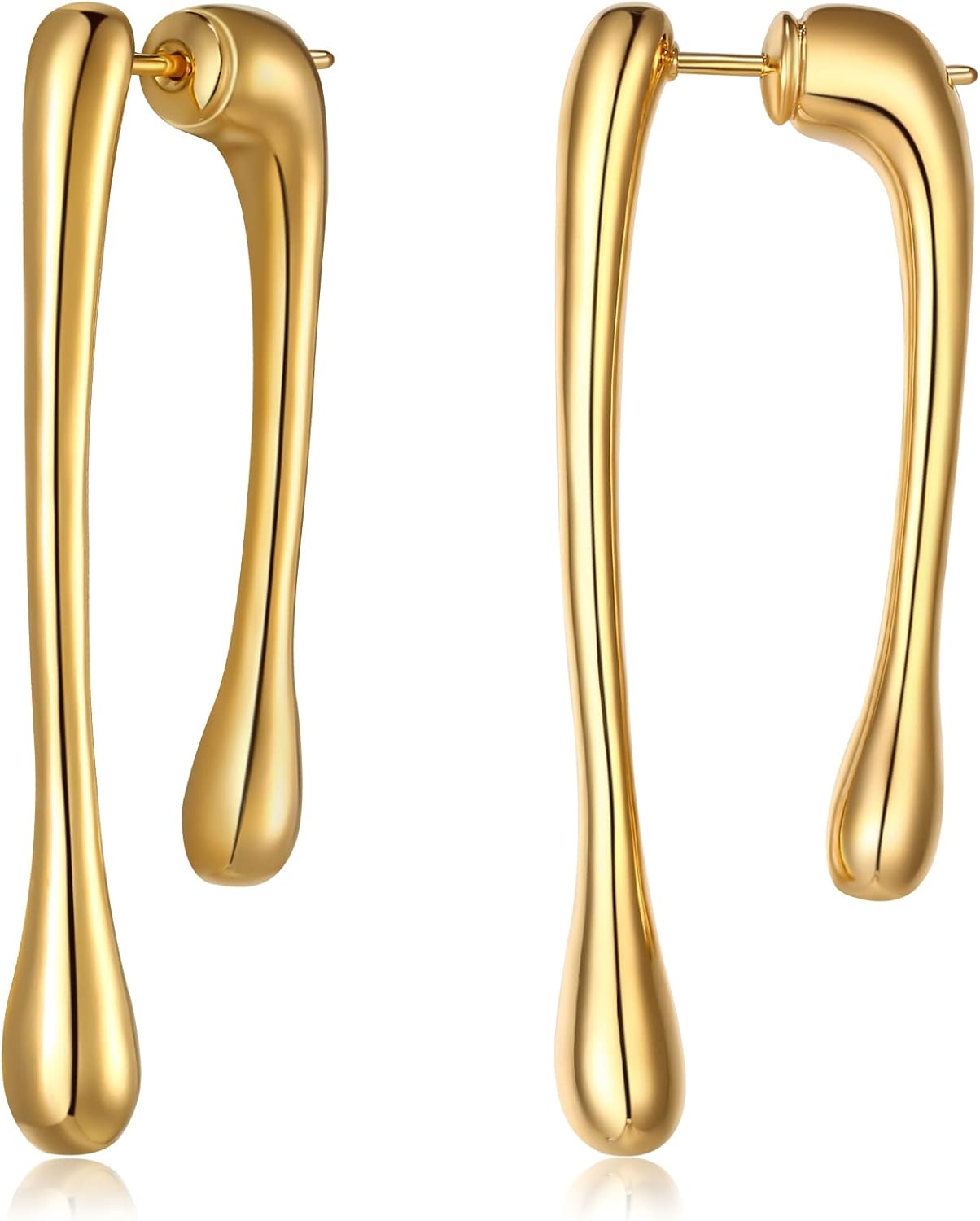 Thumbnail 1 de EVER FAITH Ohrringe für Ohrlöcher – goldfarbene Creolen mit Zirkonia, 925 Silber, hypoallergen