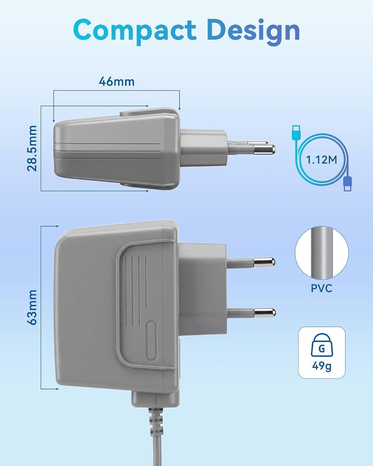 Thumbnail 6 de Sanicata-oplader voor Nintendo DS Lite, reiswandlader met 2-polige aansluiting