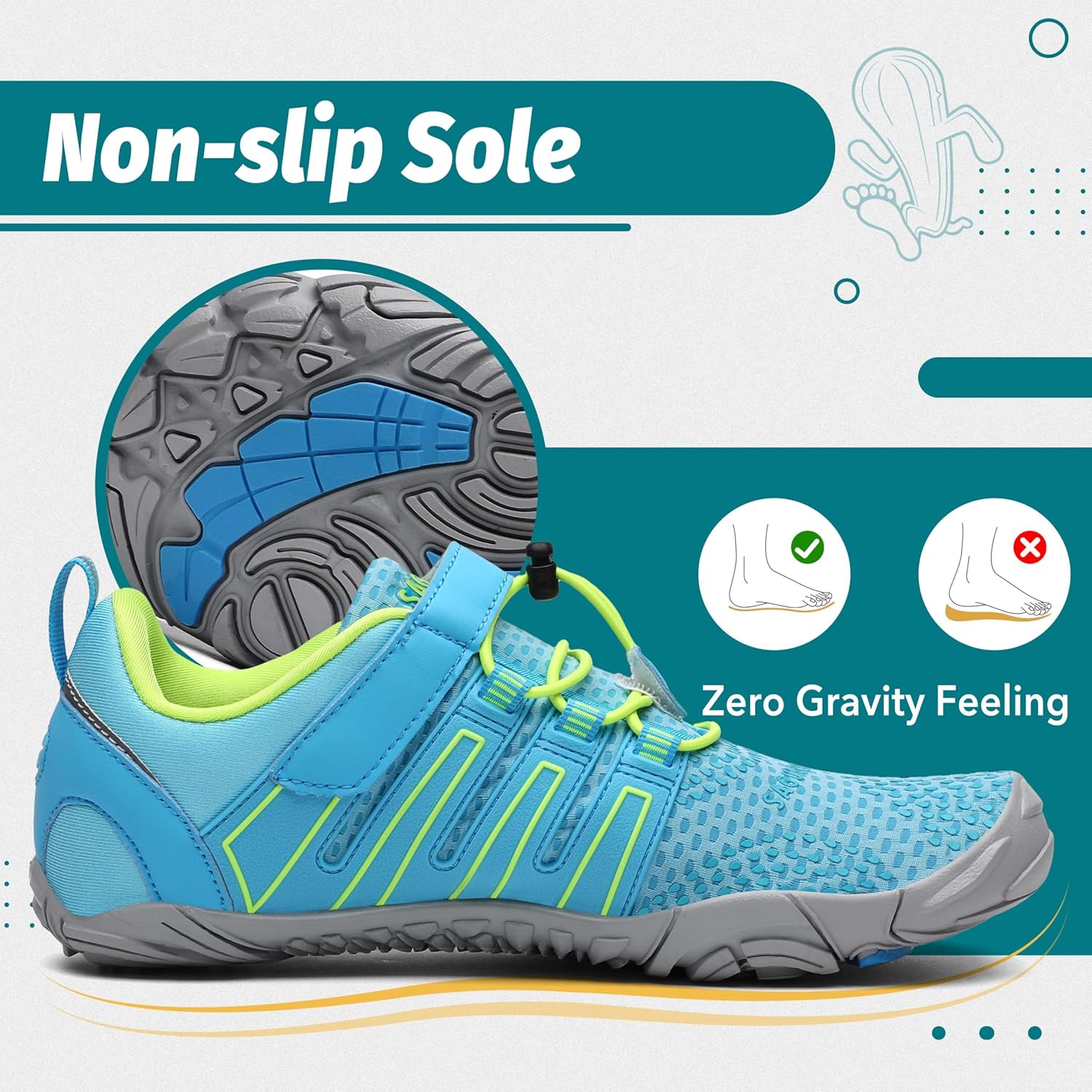 Detalle de SAGUARO Scarpe Barefoot Unisex: minimaliste per Trail, Trekking e palestra