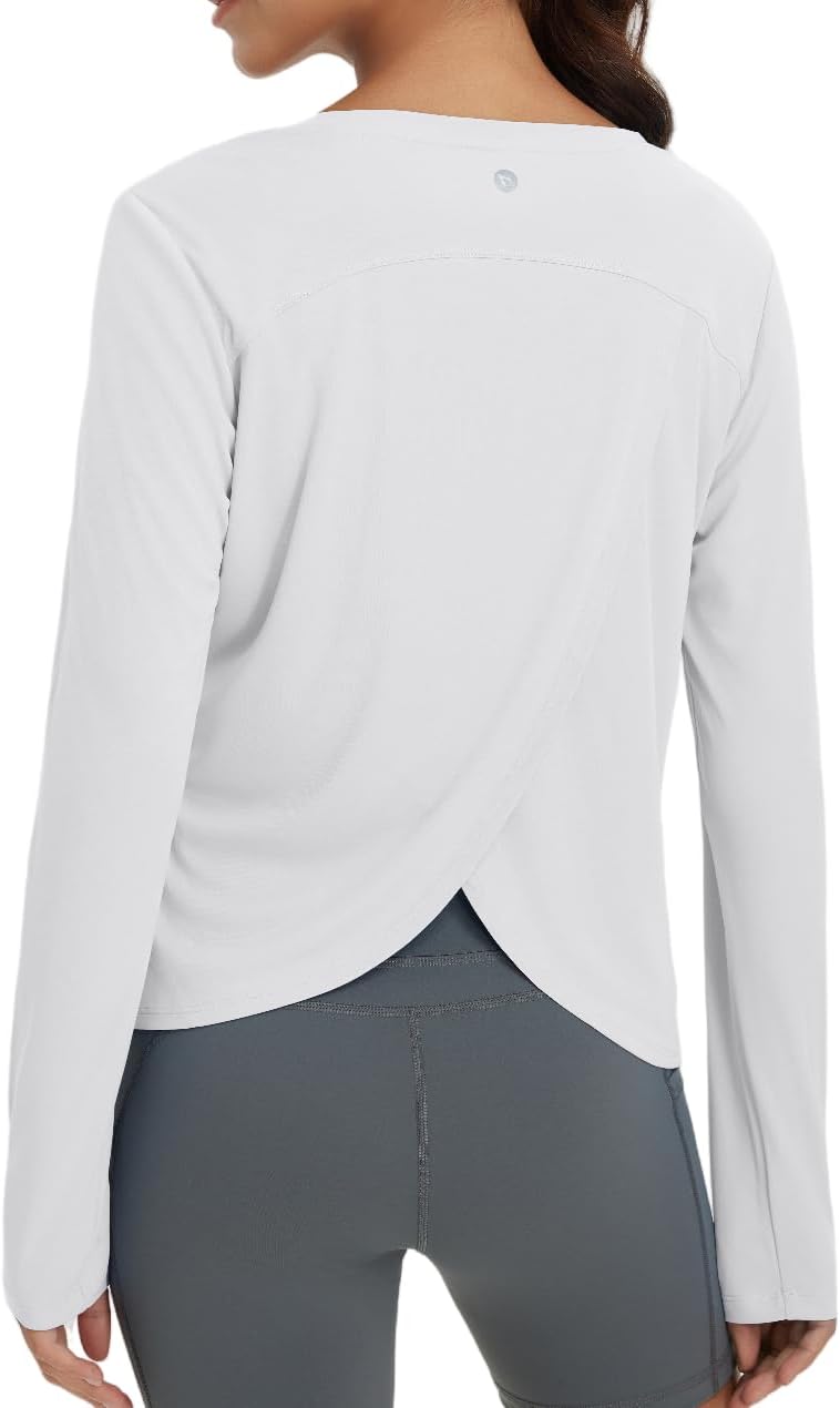 Detalle de Baleaf Women's Long-Sleeve Workout Top UPF 50+