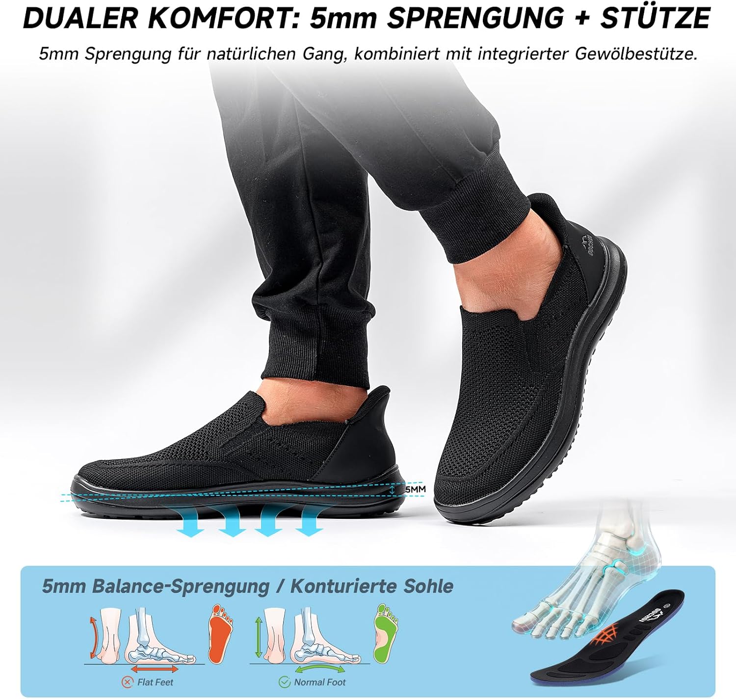 Detalle 2 de ODCKOI Slip On Sneaker Herren ohne Schnürsenkel